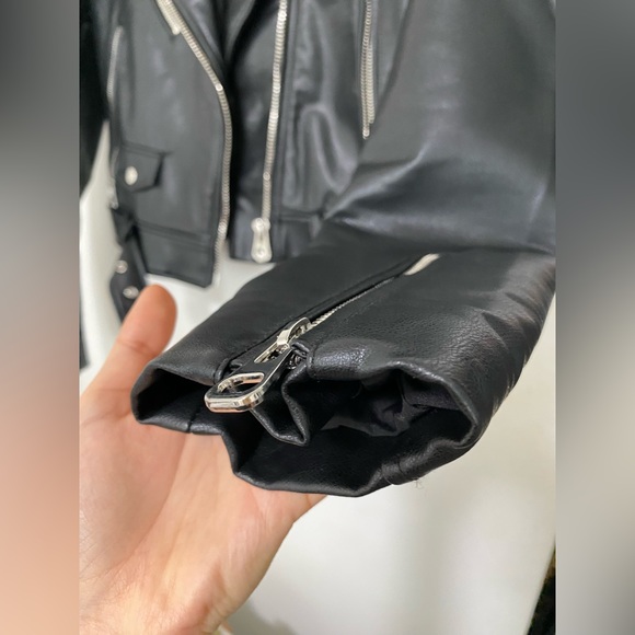 NWOT Zara Faux Leather Moto Jacket - Picture 5 of 8